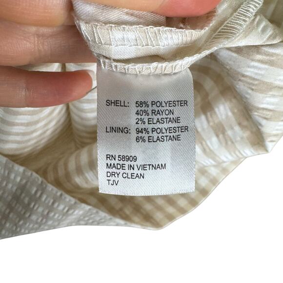 Preston & York NWT Billie Gingham Round Neck Sleeveless Tan White Jumpsuit - Picture 12 of 12